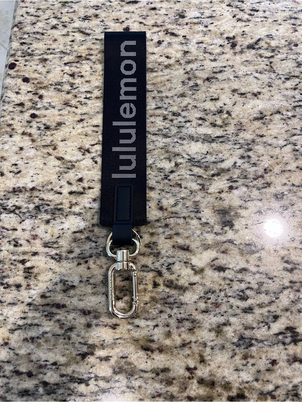 Lululemon Never Lost Key Chain Black  Gold Hardware - Picture 2 of 3